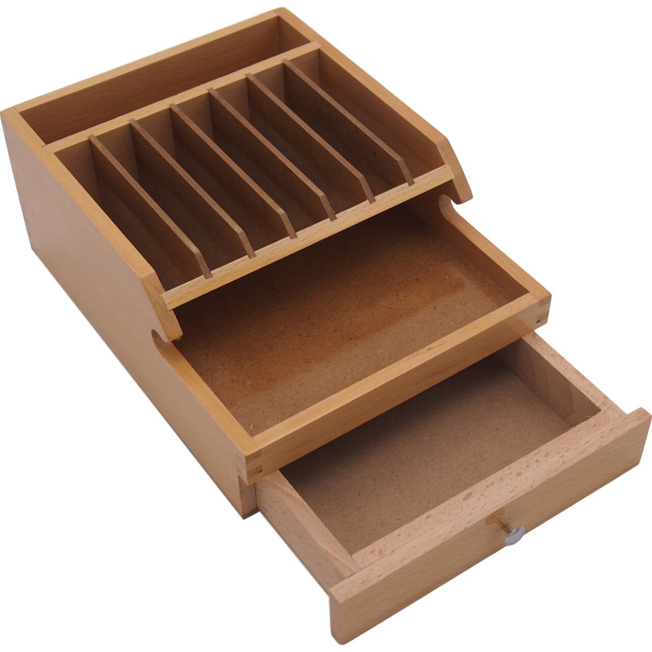 Wood Jewelers Bench Tool Organizer w/ Extra Compartment Jewelry Beading Storage